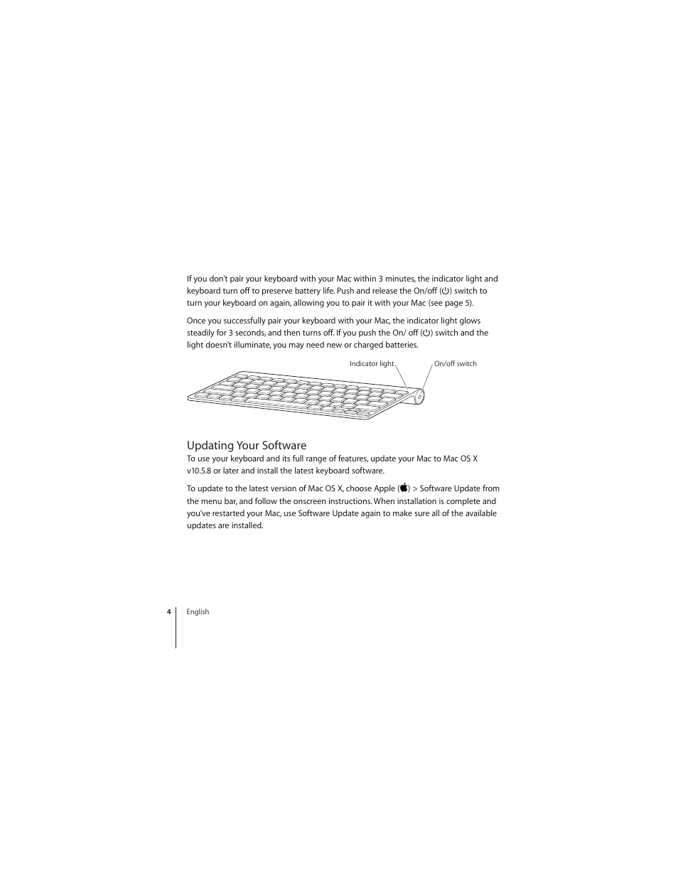 Updating your software | Apple Wireless Keyboard (2009) User Manual | Page 4 / 64