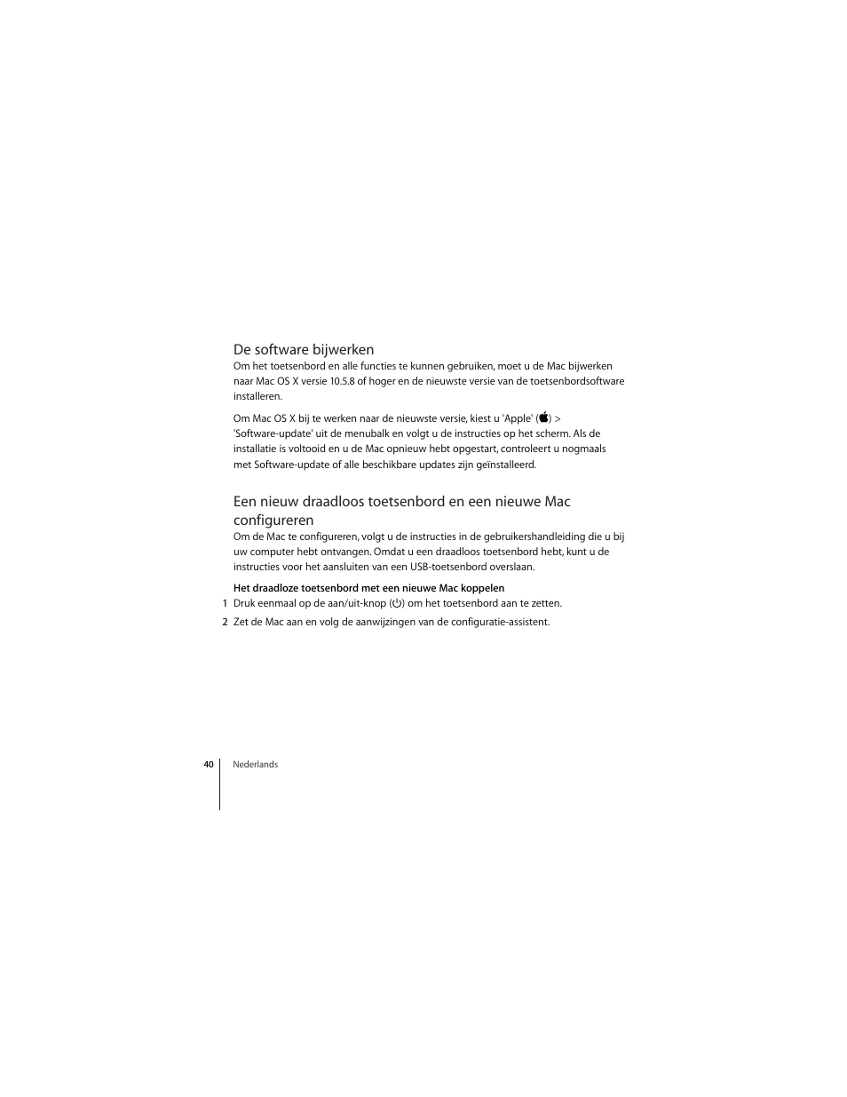 De software bijwerken | Apple Wireless Keyboard (2009) User Manual | Page 40 / 64