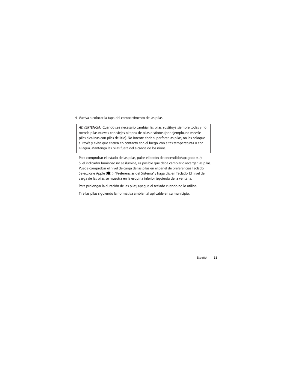 Apple Wireless Keyboard (2009) User Manual | Page 55 / 64