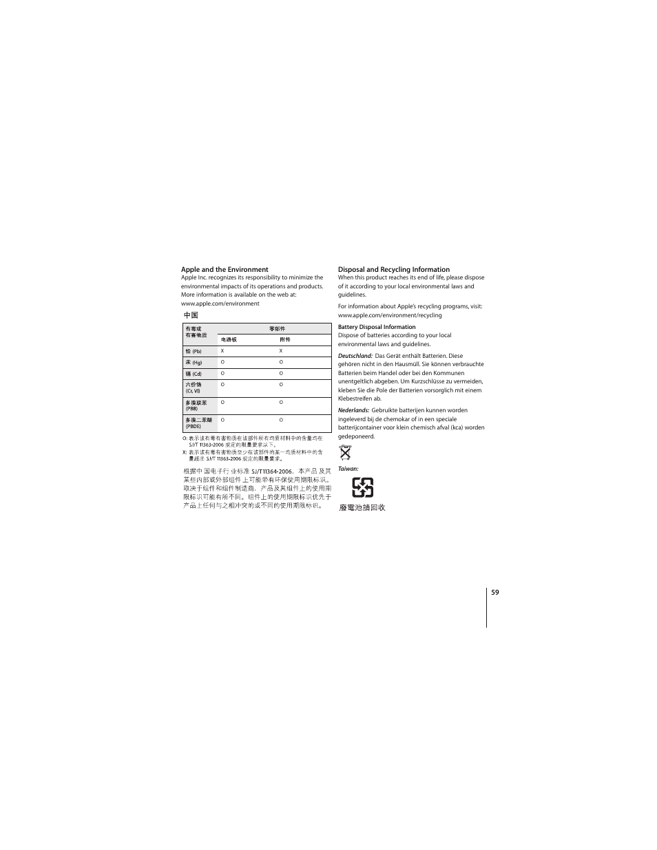 Apple Wireless Keyboard (2009) User Manual | Page 59 / 64