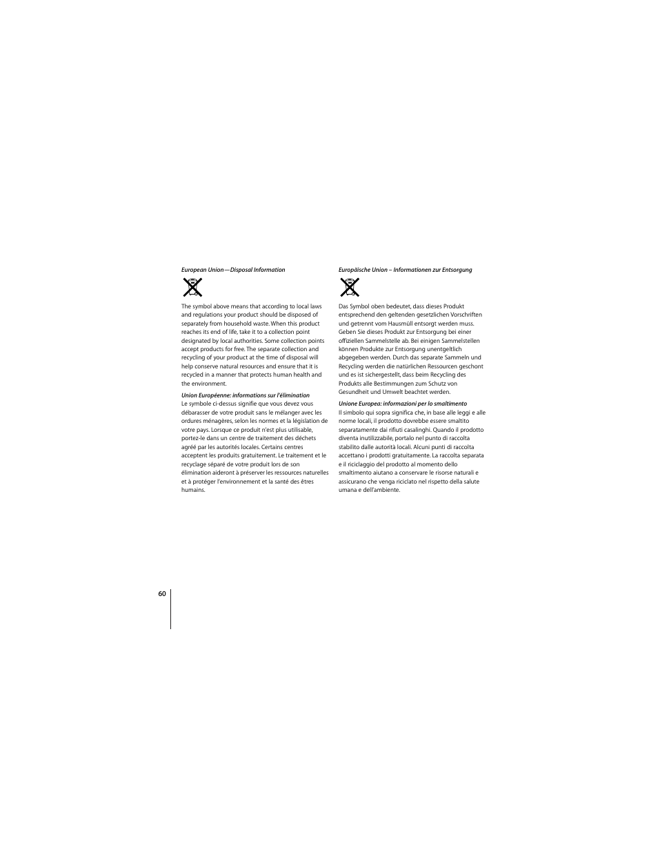 Apple Wireless Keyboard (2009) User Manual | Page 60 / 64