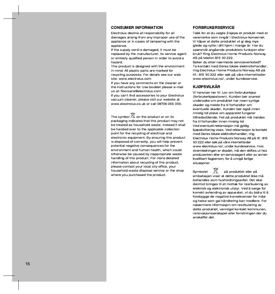 Electrolux ZT3520 User Manual | Page 20 / 104