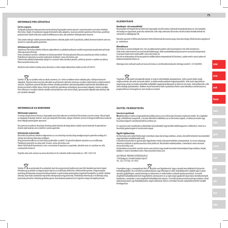 Electrolux ZB2932 User Manual | Page 75 / 80