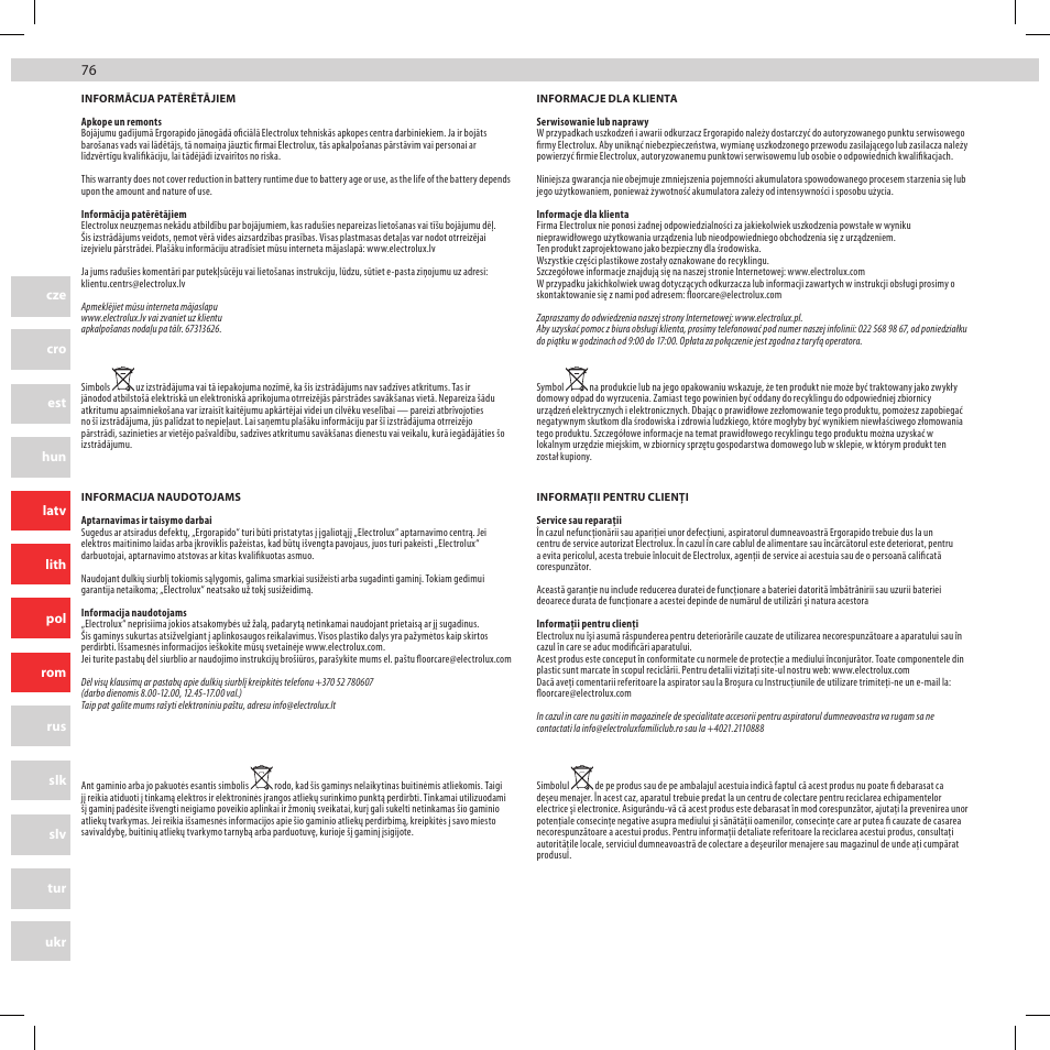 Electrolux ZB2932 User Manual | Page 76 / 80