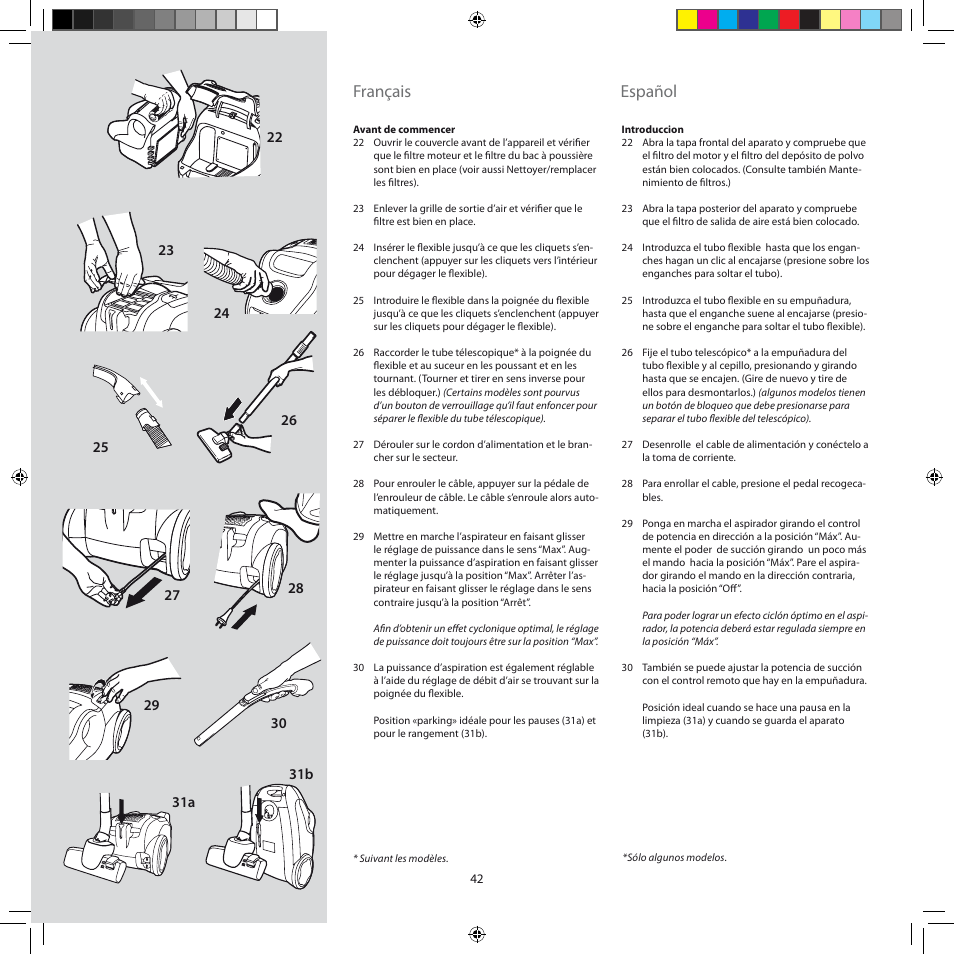 Français, Español | Electrolux ZSC6920 User Manual | Page 42 / 96