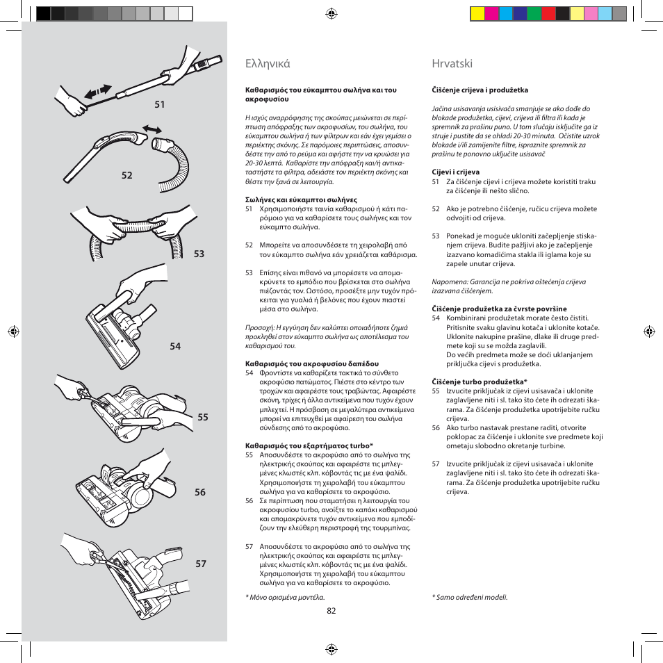 Ελληνικά, Hrvatski | Electrolux ZSC6920 User Manual | Page 82 / 96