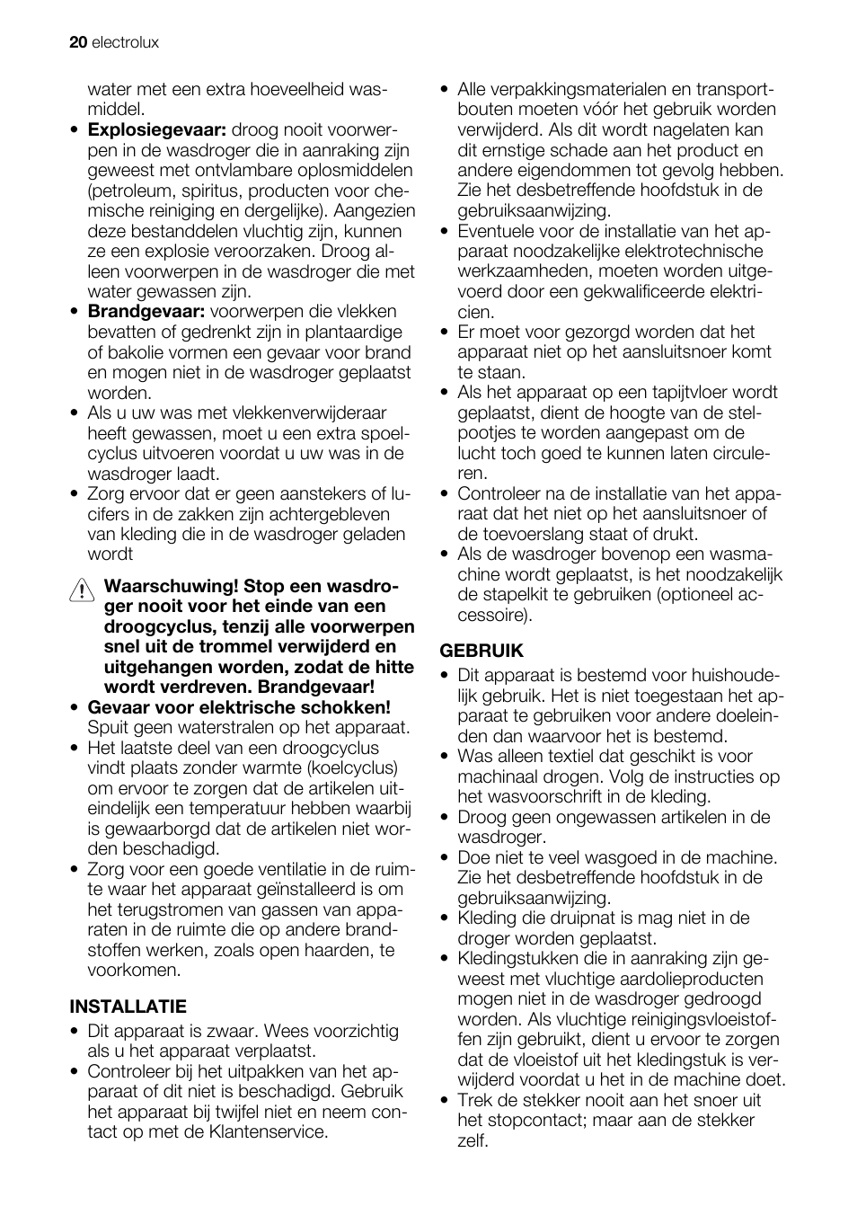 Electrolux EDE1074PDW User Manual | Page 20 / 76