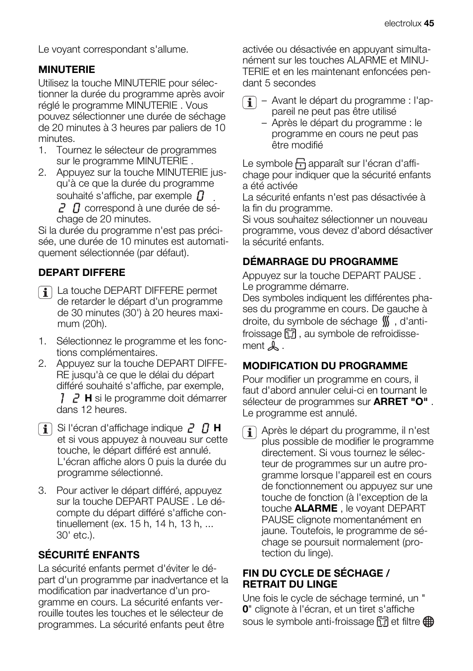 Electrolux EDE1074PDW User Manual | Page 45 / 76