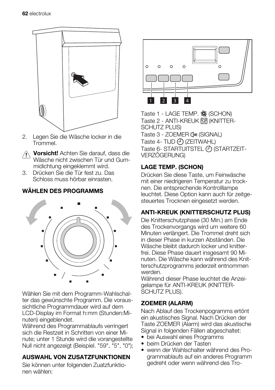 Electrolux EDE1074PDW User Manual | Page 62 / 76