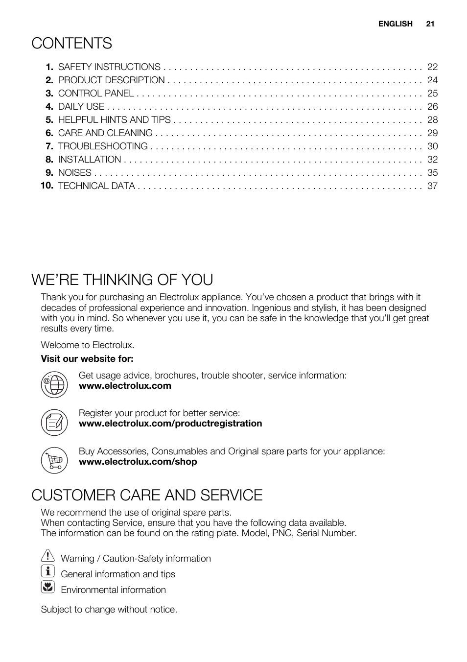 Electrolux EN3450COX User Manual | Page 21 / 80