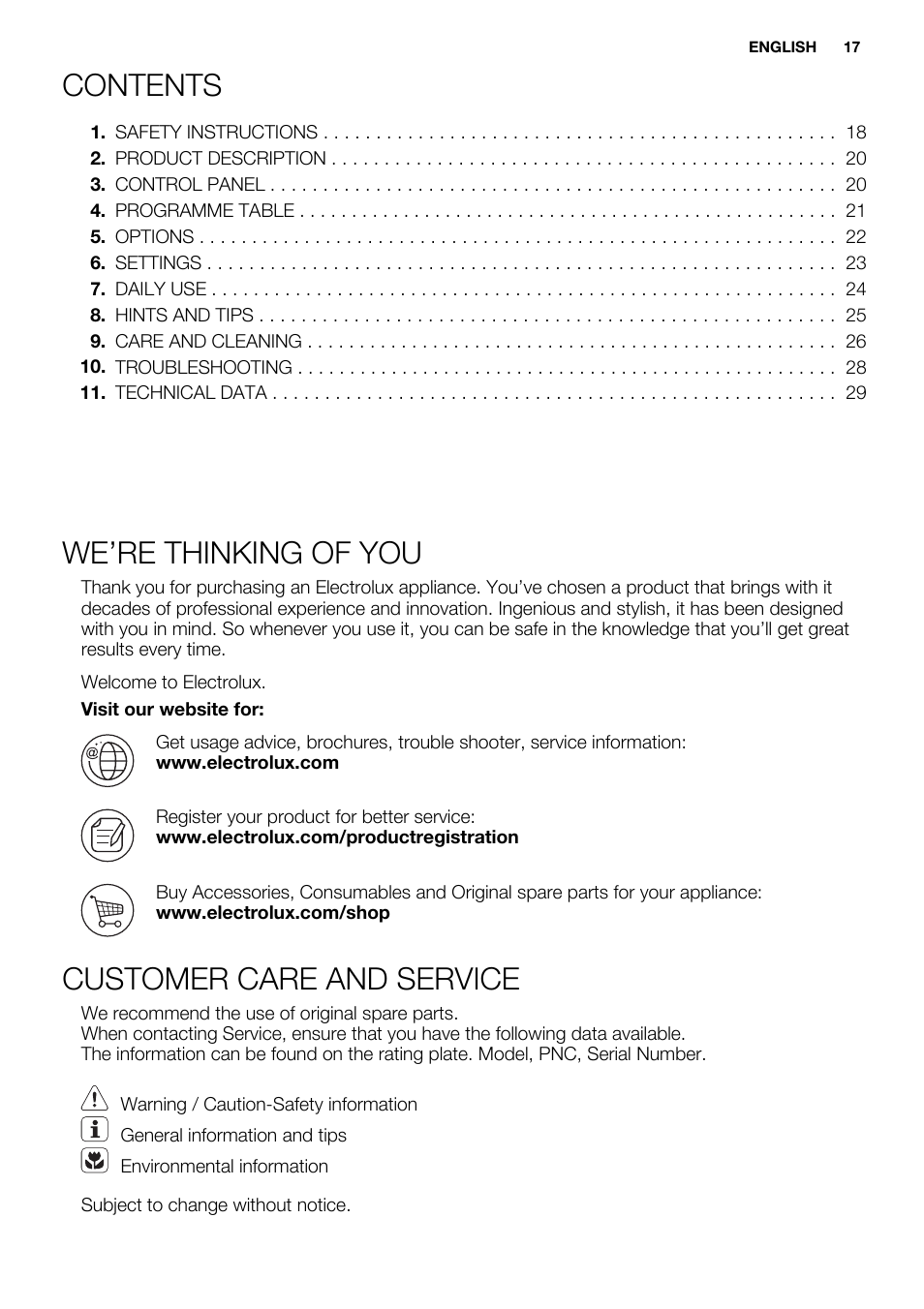 Electrolux EDH3684PDW User Manual | Page 17 / 64