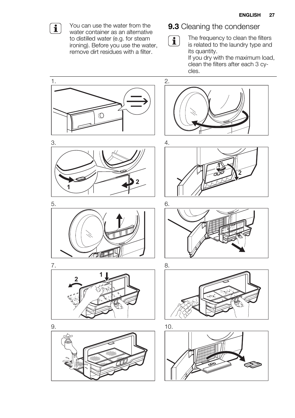 3 cleaning the condenser | Electrolux EDH3684PDW User Manual | Page 27 / 64