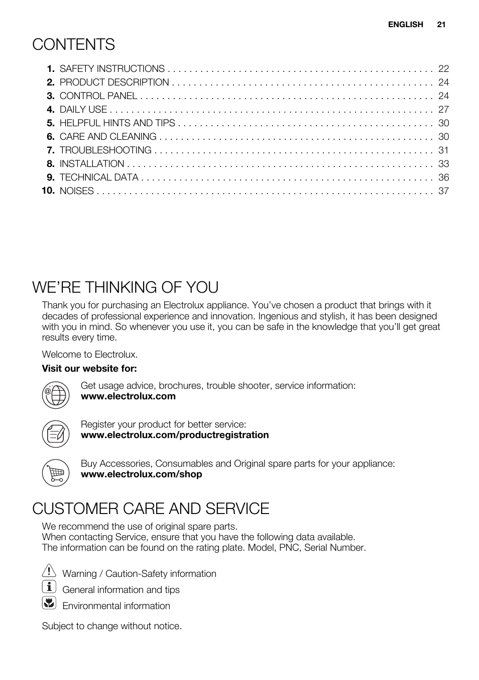 Electrolux ERF4112AOW User Manual | Page 21 / 80