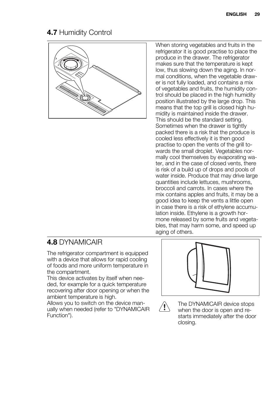 7 humidity control, 8 dynamicair | Electrolux ERF4112AOW User Manual | Page 29 / 80