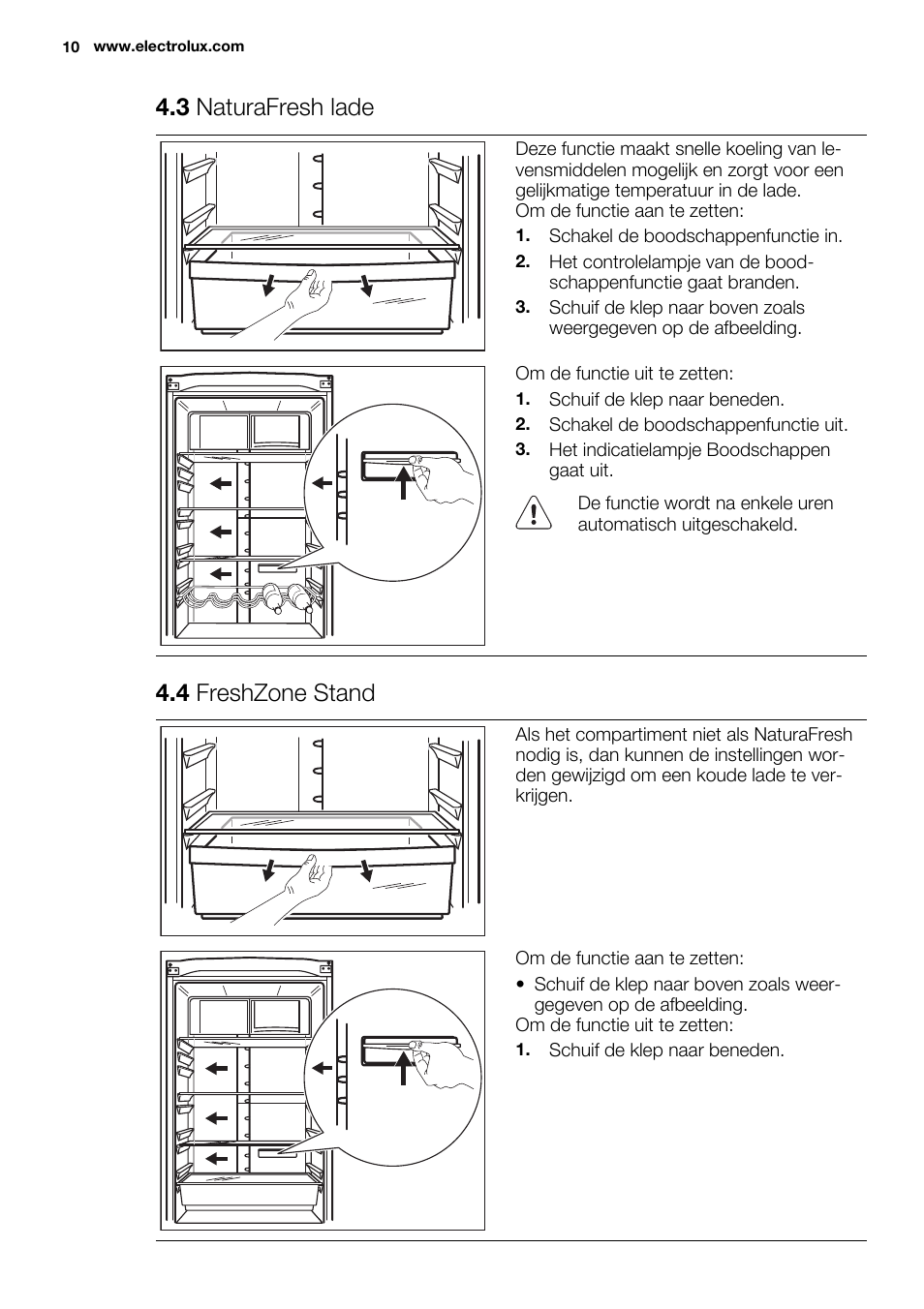 3 naturafresh lade, 4 freshzone stand | Electrolux EN3480AOW User Manual | Page 10 / 96