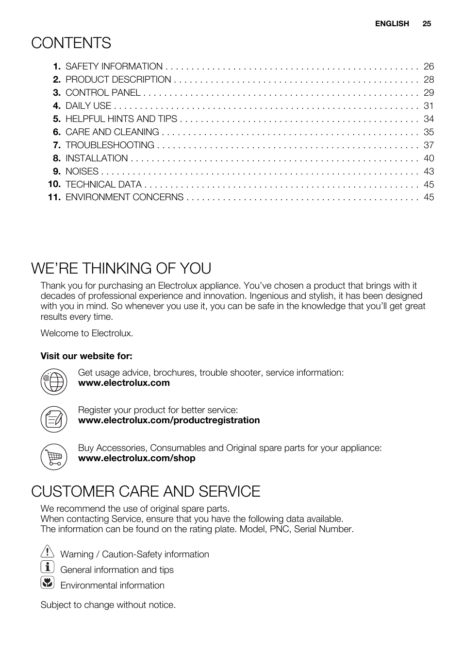 Electrolux EN3480AOW User Manual | Page 25 / 96