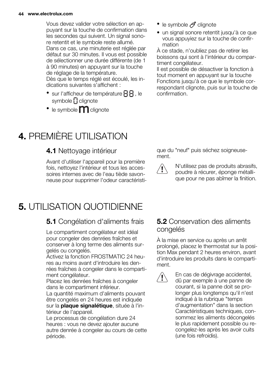 Première utilisation, Utilisation quotidienne | Electrolux EC3340AOW User Manual | Page 44 / 92