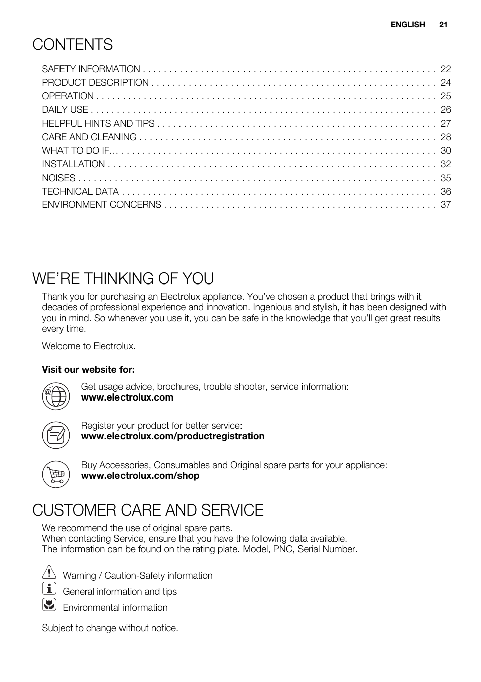 Electrolux ERT1606AOW User Manual | Page 21 / 80