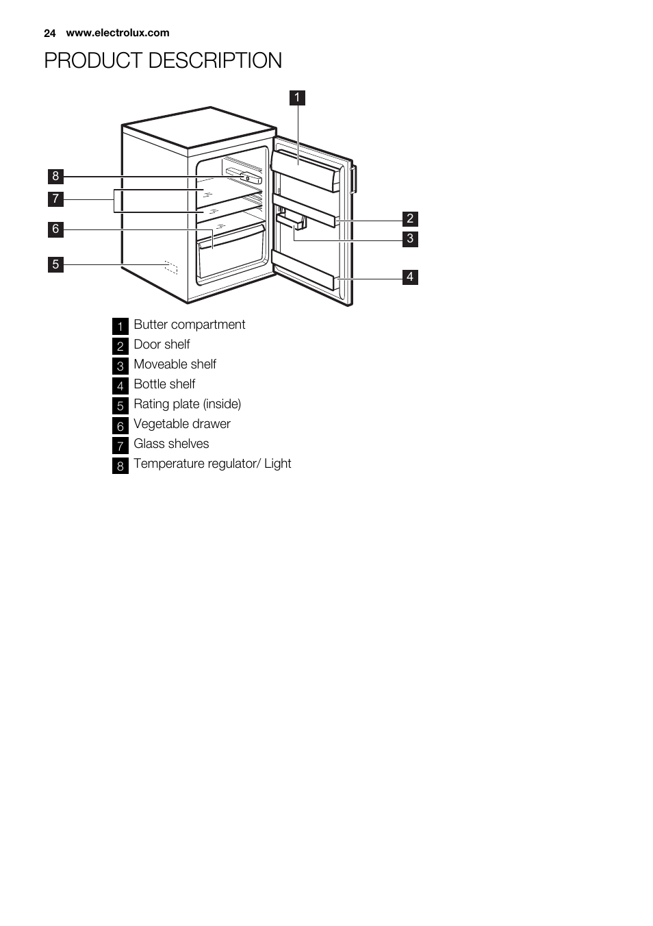 Product description | Electrolux ERT1606AOW User Manual | Page 24 / 80