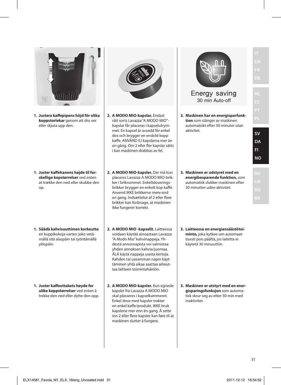 Electrolux ELM5100PU User Manual | Page 31 / 52