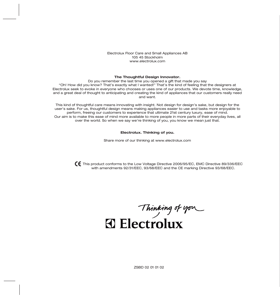 Electrolux ZS206 User Manual | 68 pages