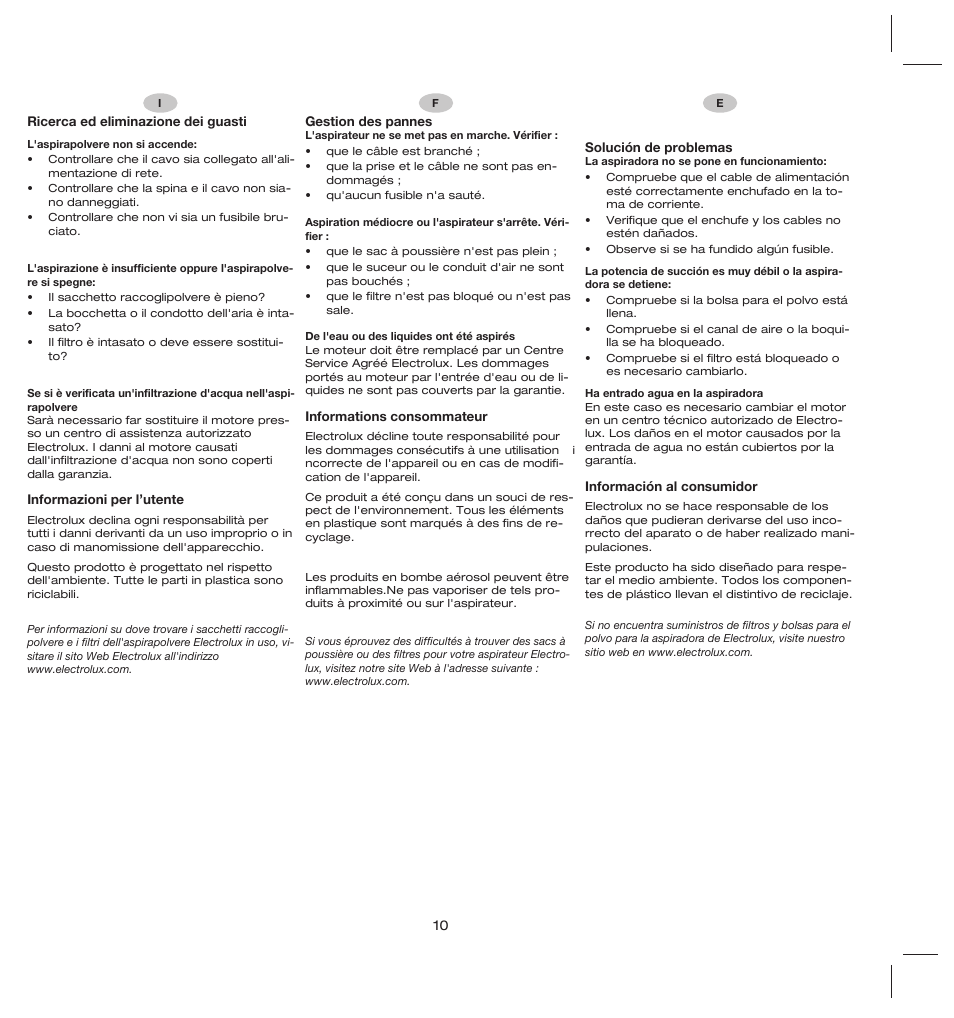 Electrolux ZS206 User Manual | Page 14 / 68