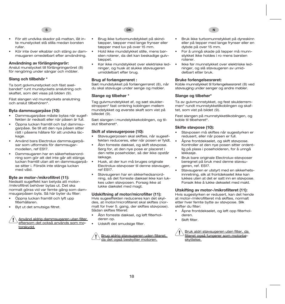 Electrolux ZS206 User Manual | Page 22 / 68
