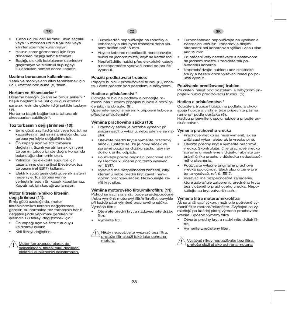 Electrolux ZS206 User Manual | Page 32 / 68