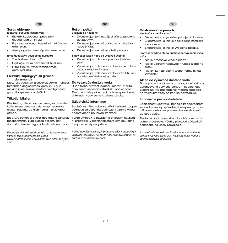 Electrolux ZS206 User Manual | Page 34 / 68