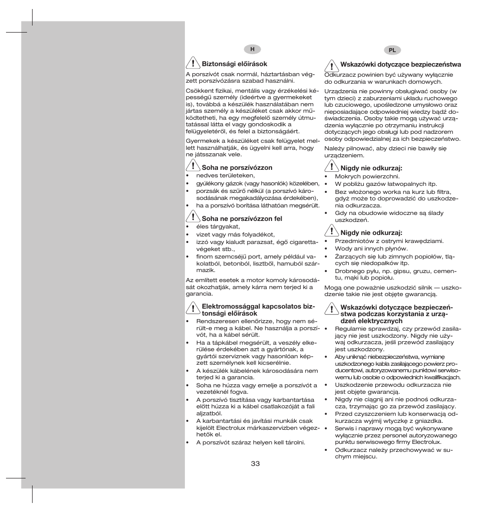 Electrolux ZS206 User Manual | Page 37 / 68