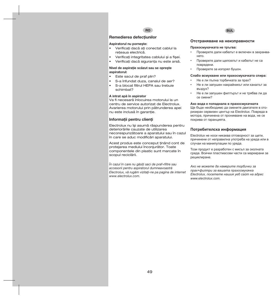 Electrolux ZS206 User Manual | Page 53 / 68