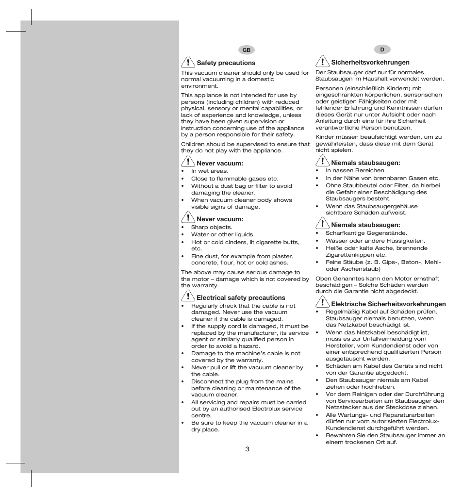 Electrolux ZS206 User Manual | Page 7 / 68