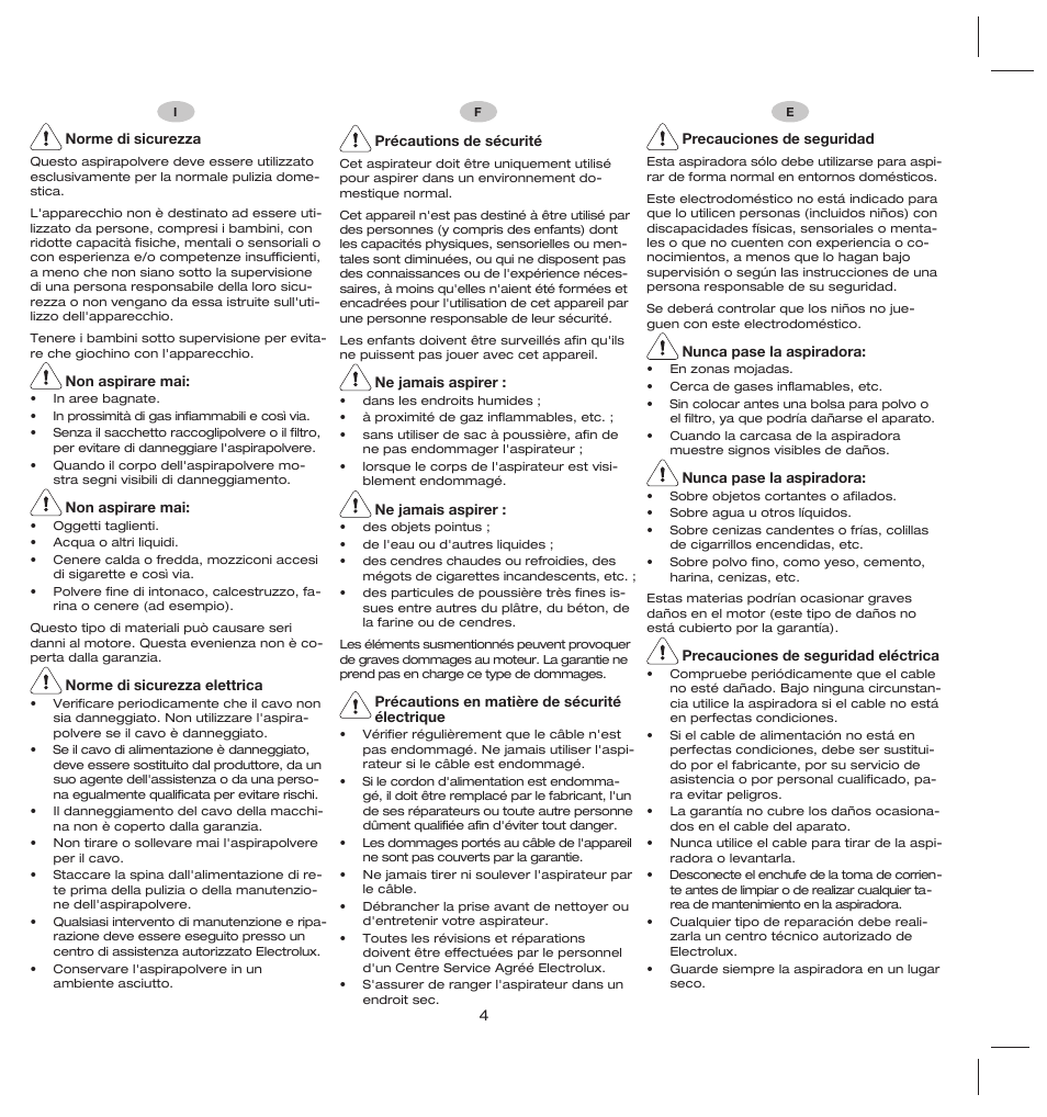 Electrolux ZS206 User Manual | Page 8 / 68