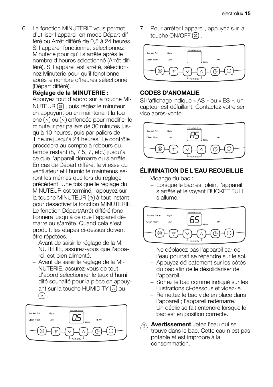 Electrolux EXD25DN3W User Manual | Page 15 / 72