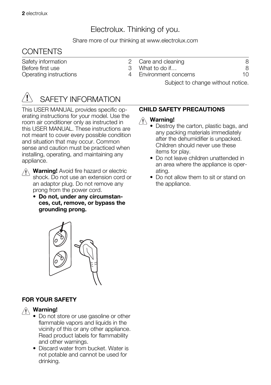 Electrolux EXD25DN3W User Manual | Page 2 / 72