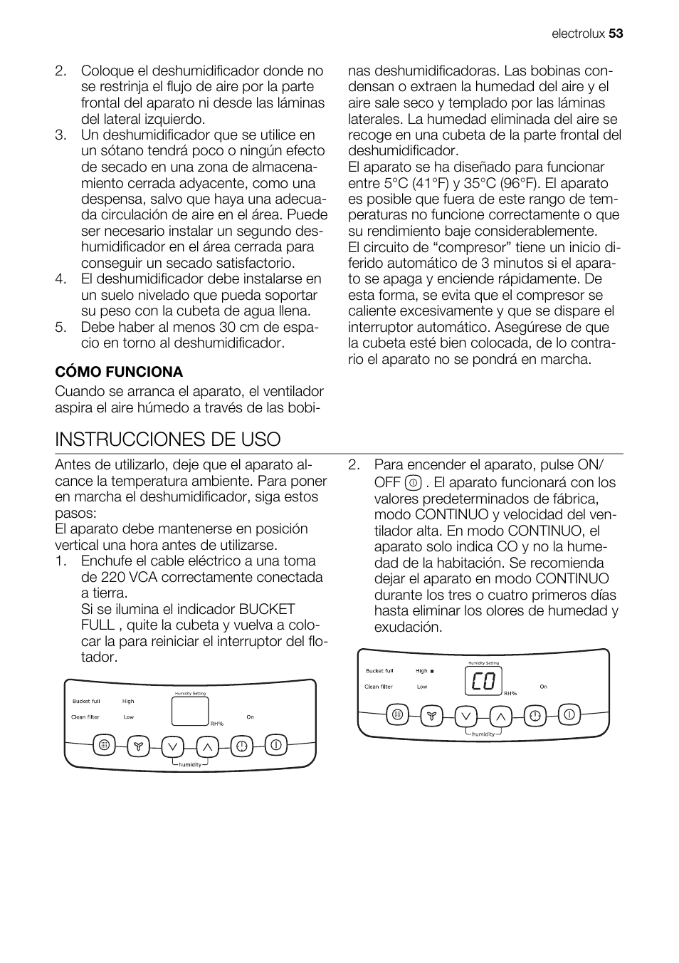 Instrucciones de uso | Electrolux EXD25DN3W User Manual | Page 53 / 72