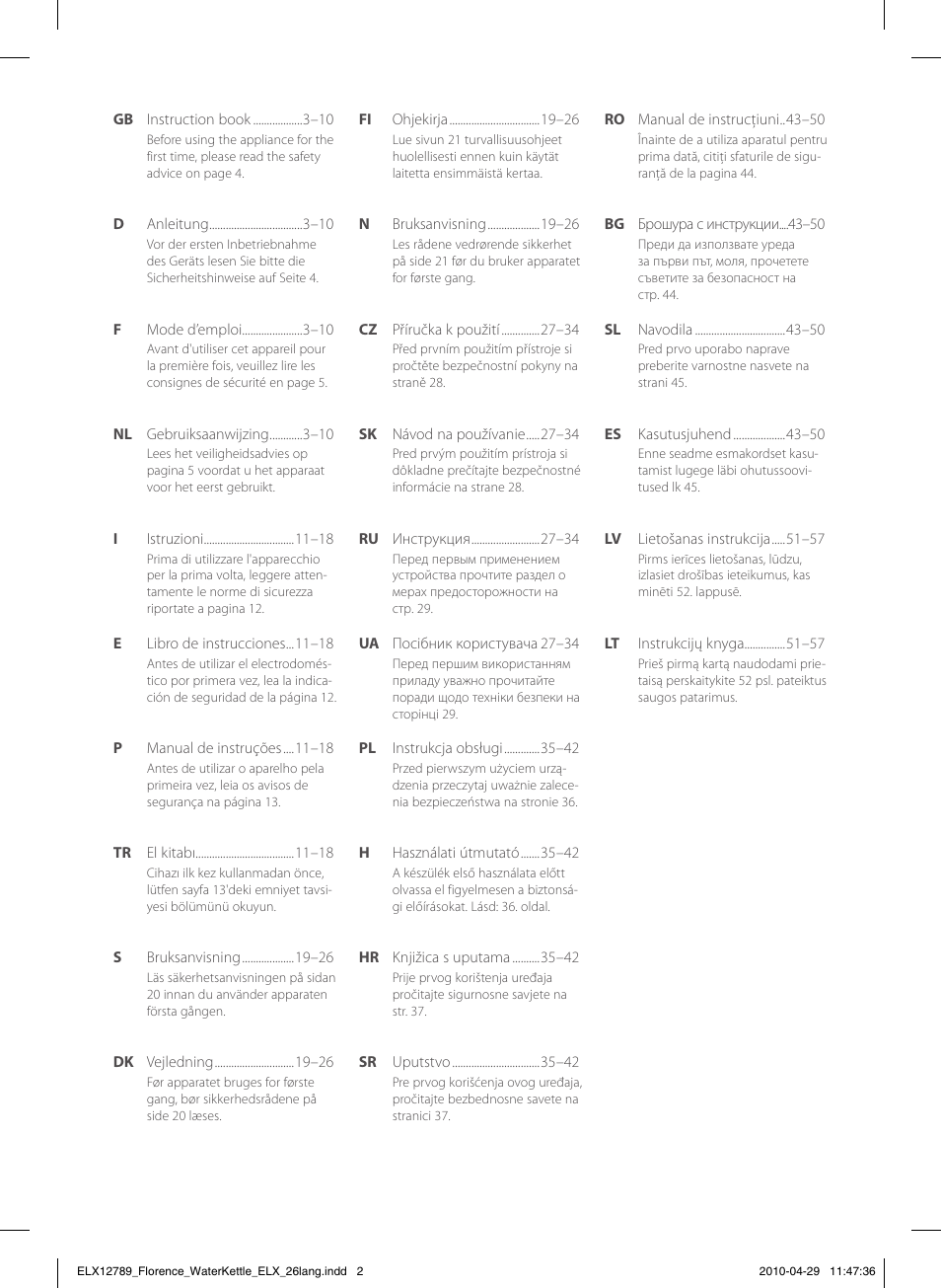 Electrolux EEWA5110 User Manual | Page 2 / 60