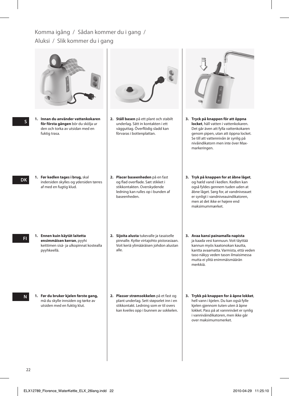 Electrolux EEWA5110 User Manual | Page 22 / 60