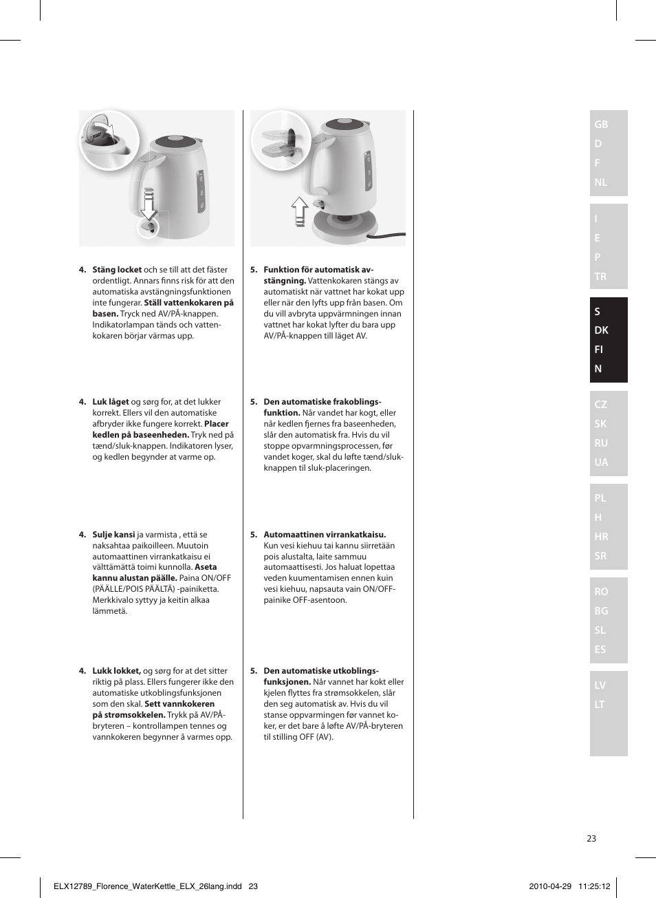 Electrolux EEWA5110 User Manual | Page 23 / 60