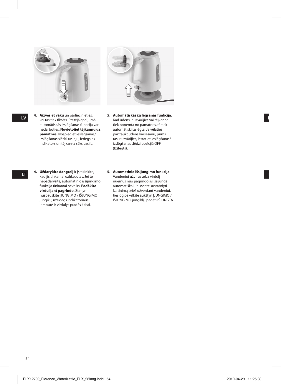 Electrolux EEWA5110 User Manual | Page 54 / 60