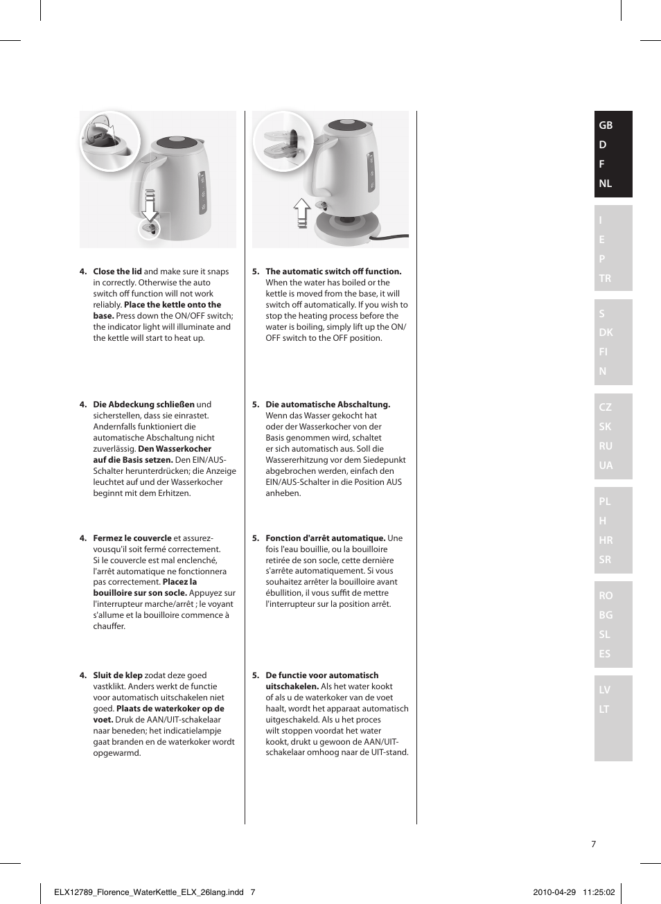 Electrolux EEWA5110 User Manual | Page 7 / 60