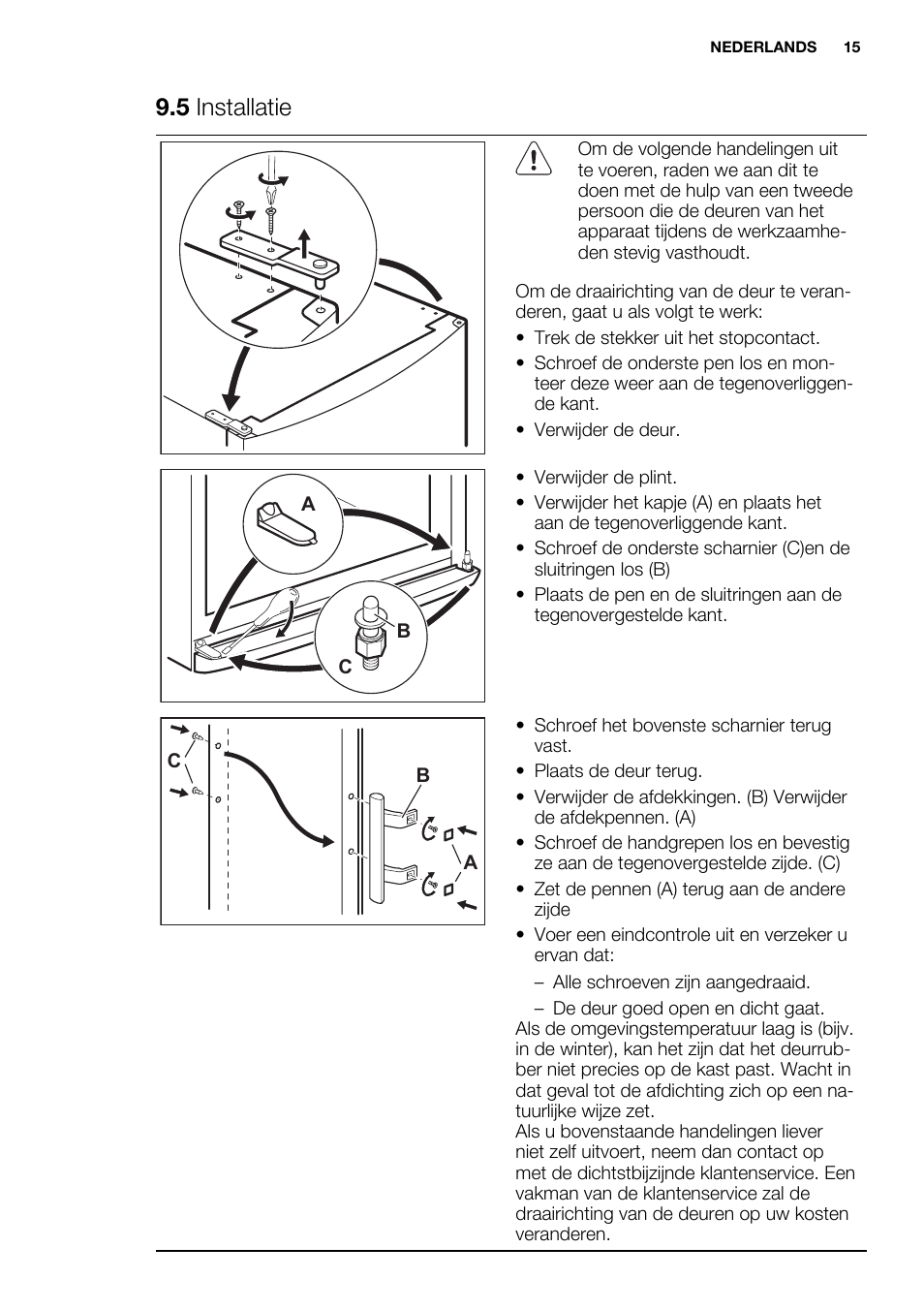 5 installatie | Electrolux ERF4110AOW User Manual | Page 15 / 72