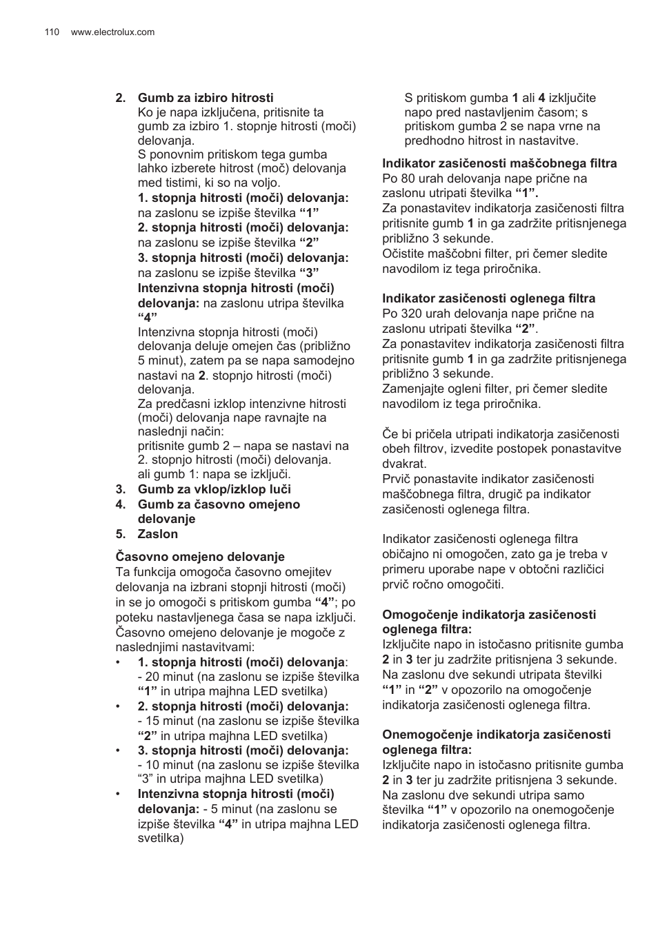 Electrolux EFG50300X User Manual | Page 110 / 156