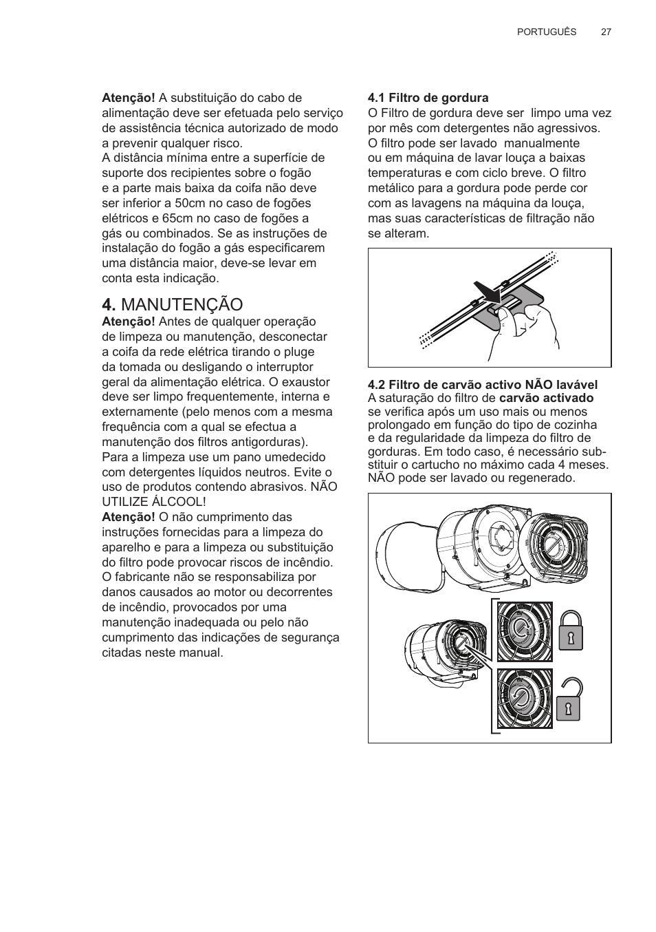 Manutenção | Electrolux EFG50300X User Manual | Page 27 / 156