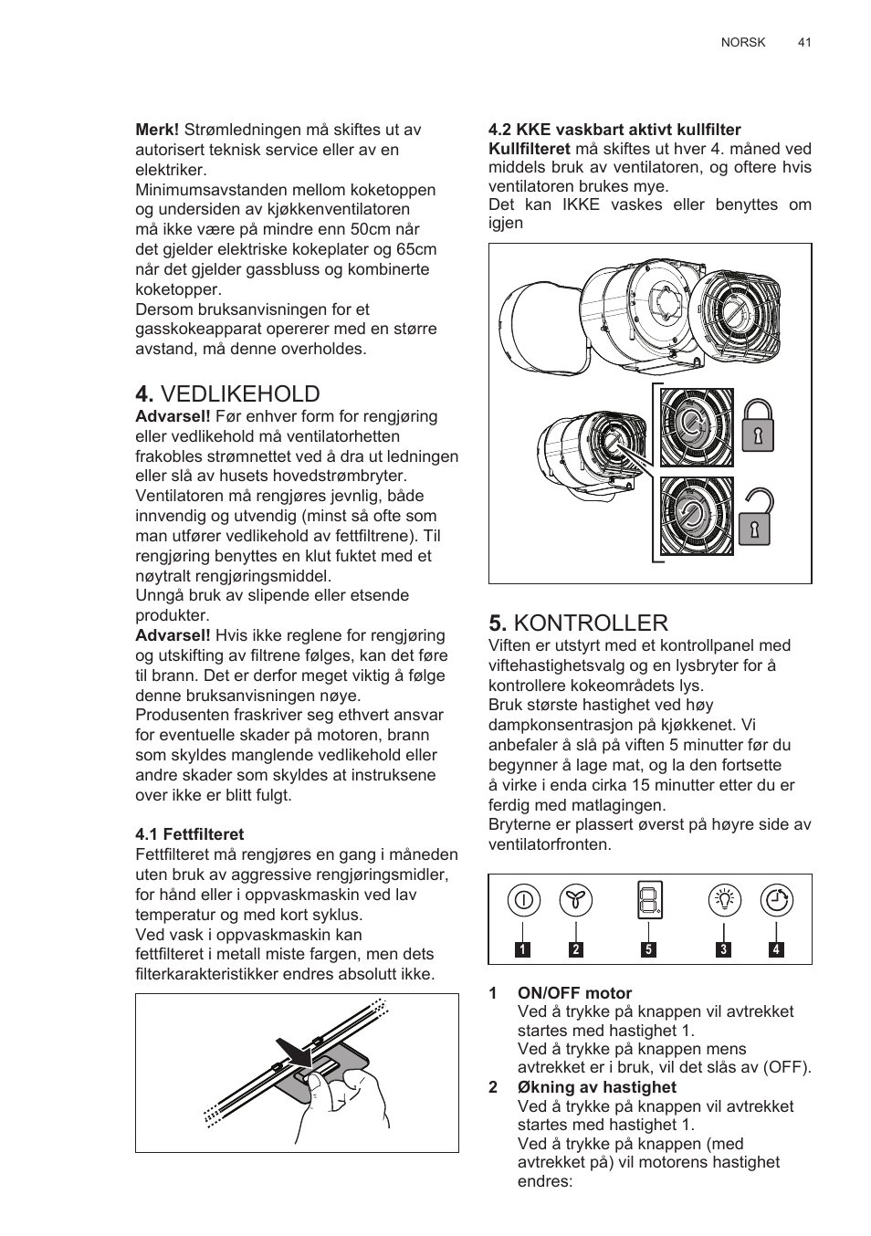 Vedlikehold, Kontroller | Electrolux EFG50300X User Manual | Page 41 / 156