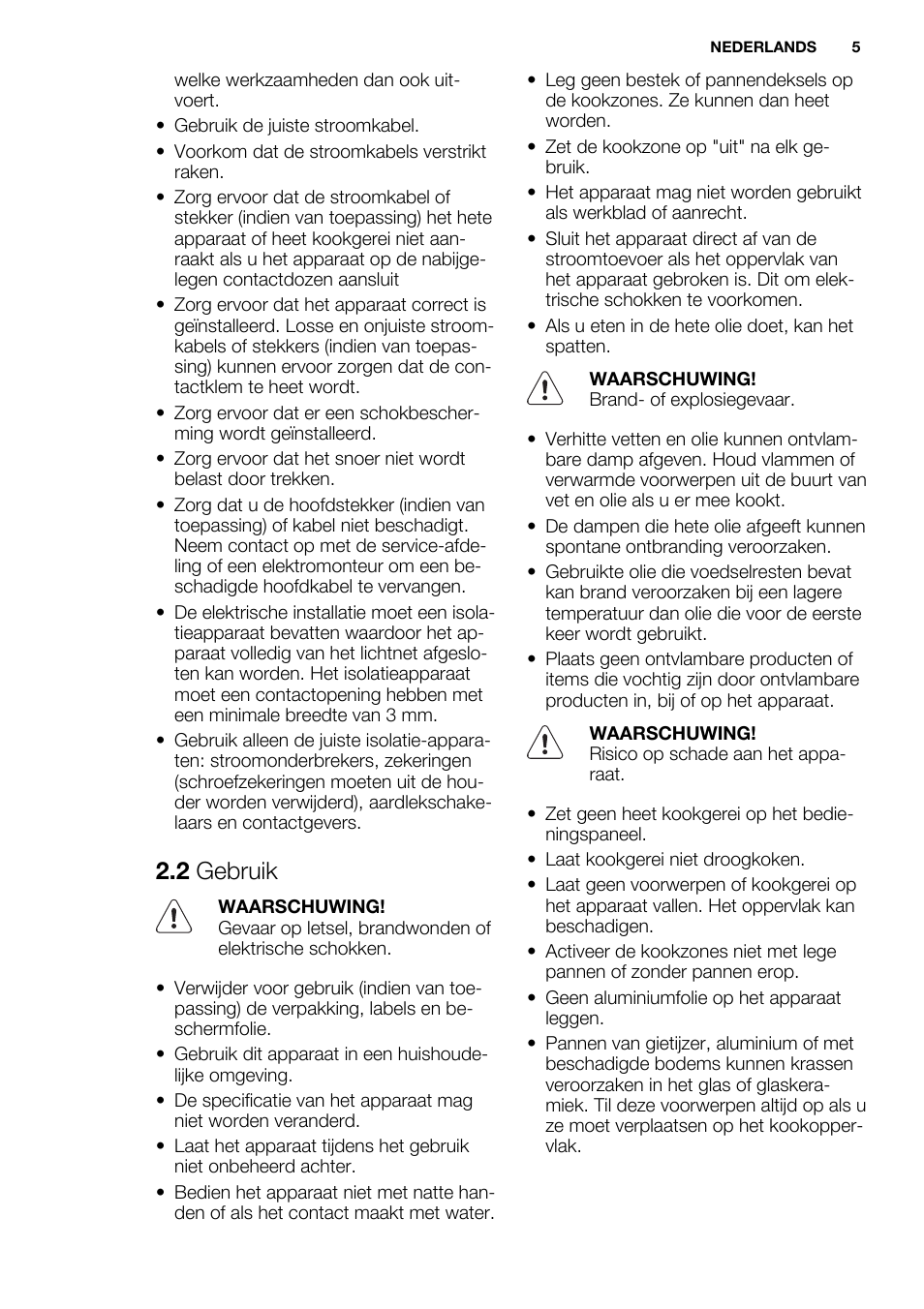 2 gebruik | Electrolux EHF3320FOK User Manual | Page 5 / 60