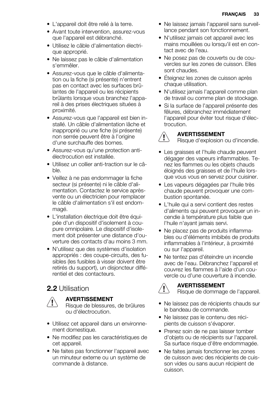 2 utilisation | Electrolux EHF6547FOK User Manual | Page 33 / 60