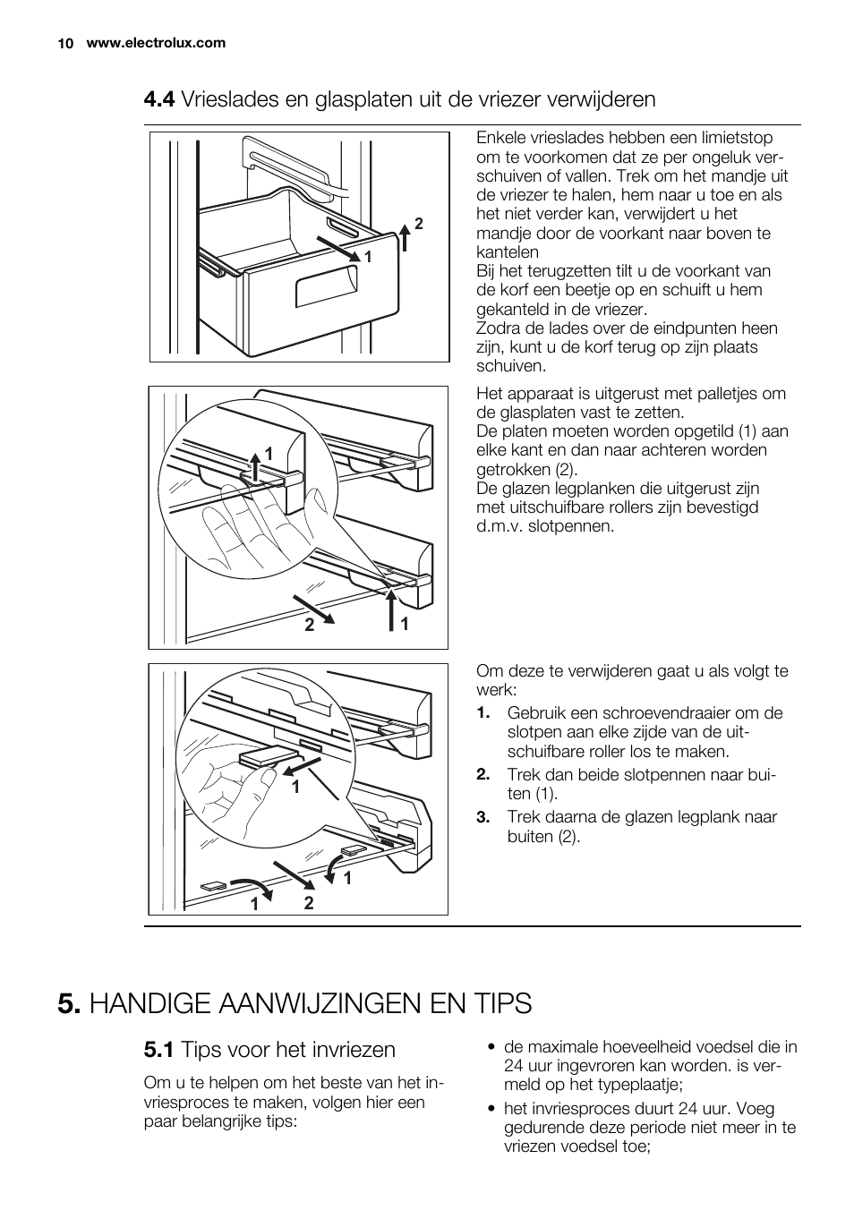 Handige aanwijzingen en tips, 1 tips voor het invriezen | Electrolux EUF2742AOW User Manual | Page 10 / 68