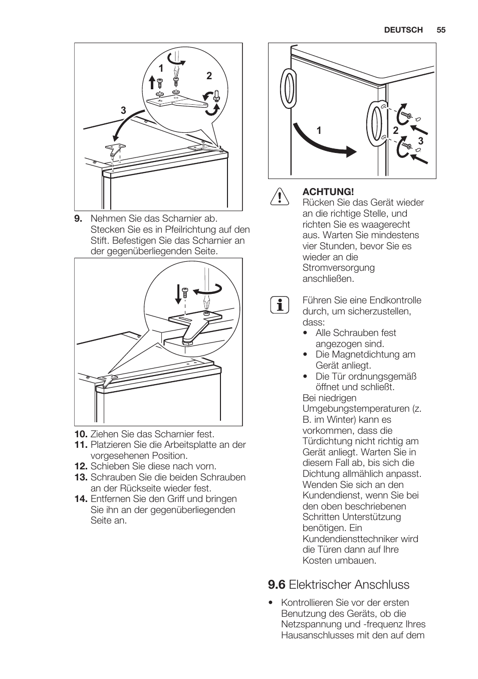 6 elektrischer anschluss | Electrolux ERT1606AOW User Manual | Page 55 / 60