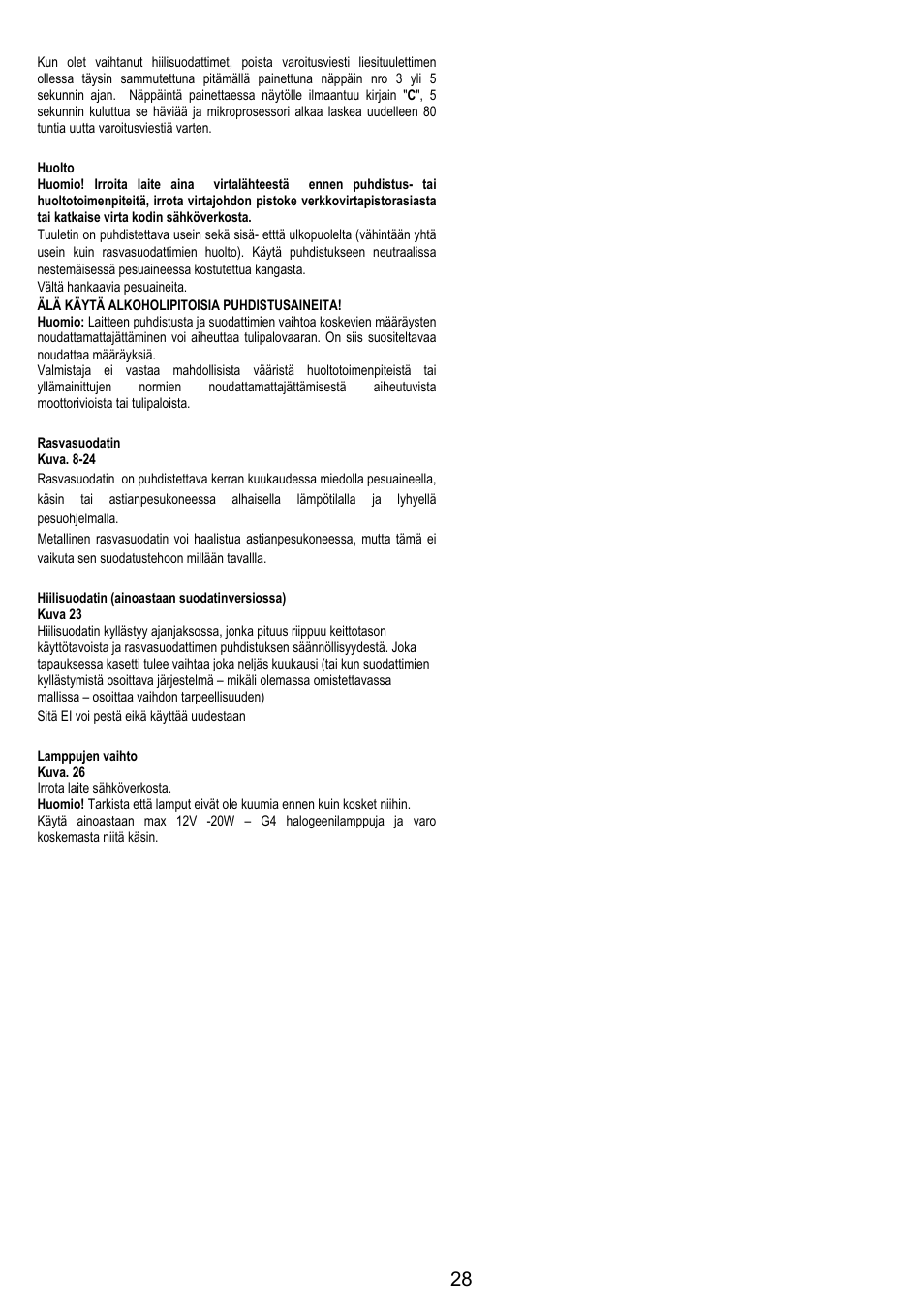 Electrolux EFC50800X User Manual | Page 27 / 72